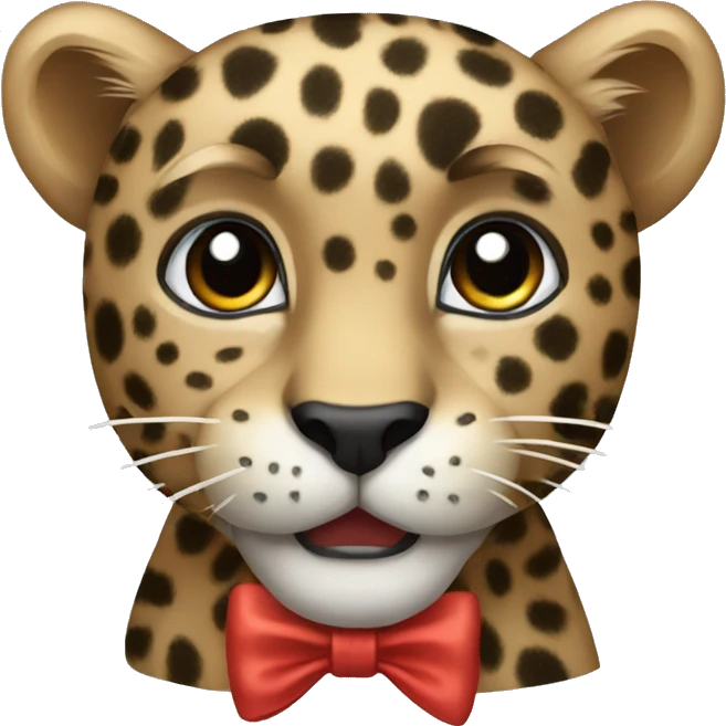 Leopard black bow emoji