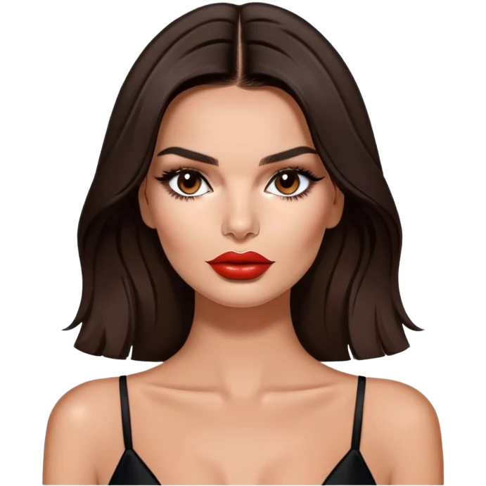 Glamorous model with dark hair and full lips, Emily Ratajkowski portrait emoji