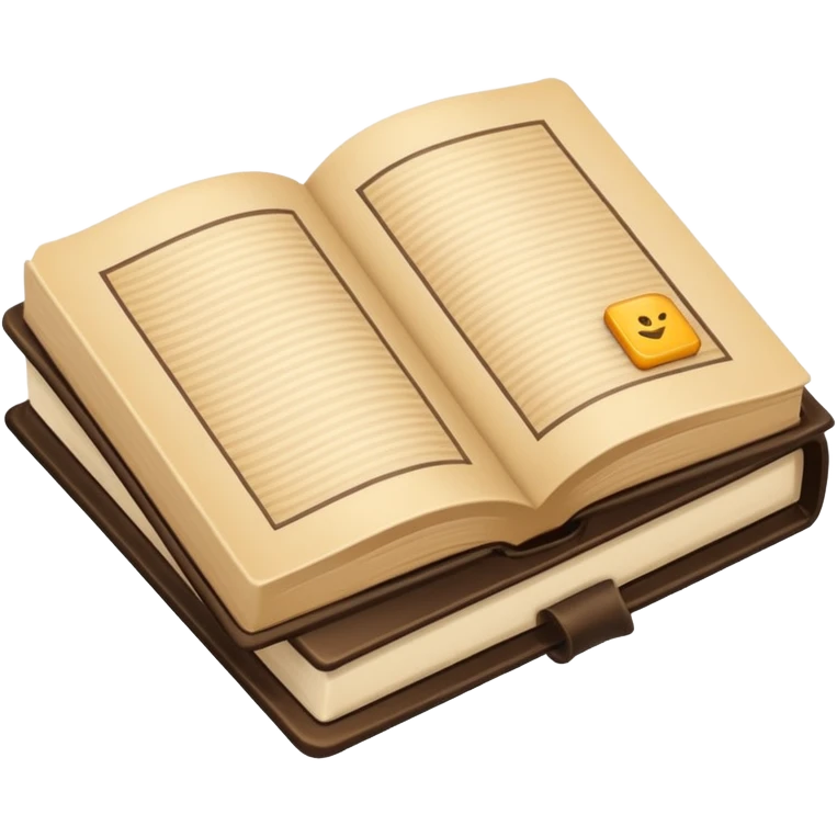 an open book with a dark cover. on the pages of the book, there are examples of beige-colored tiles emoji