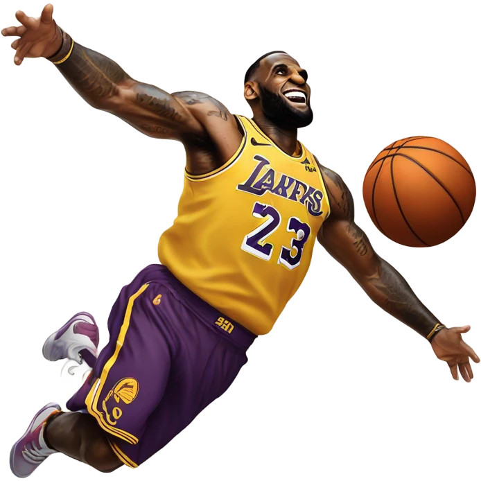 lebron james dunking basketball  emoji