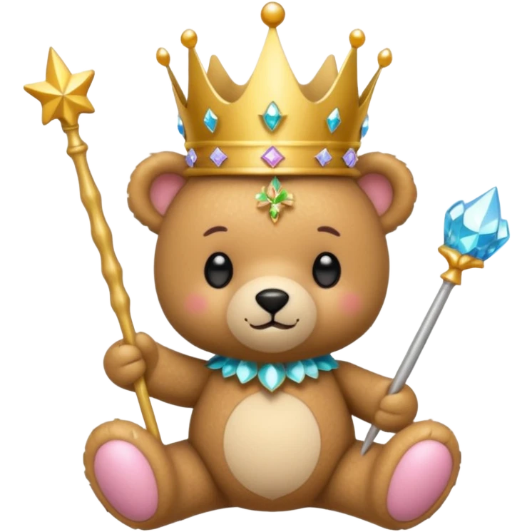 Fairy teddy with wand emoji