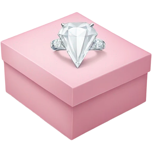 all white diamond ring in light pink box emoji