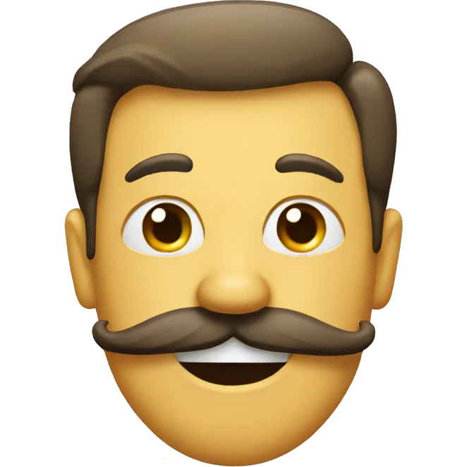 happy face with a big mustache emoji
