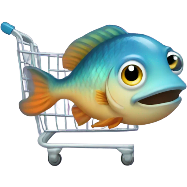 A fish go to shopping  emoji