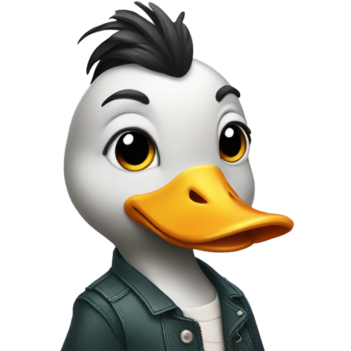 Duck with a haircut  emoji