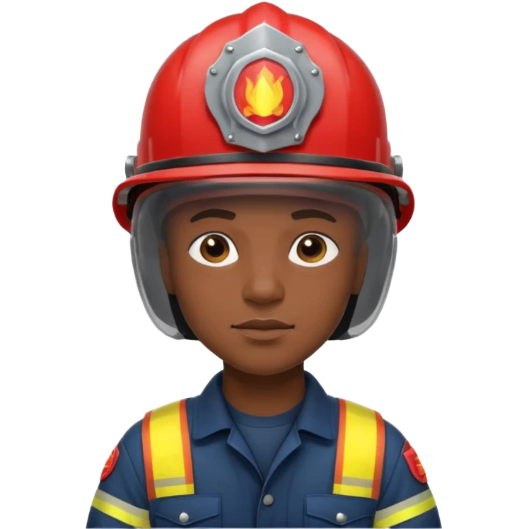 black Firefighter wearing helmets emoji