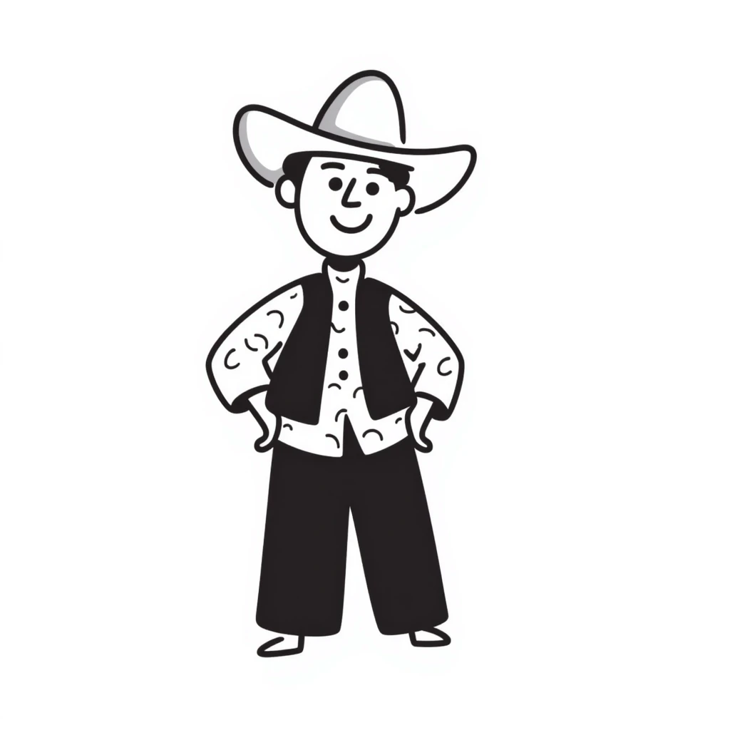 happy cowboy man with white skin and a white hat emoji
