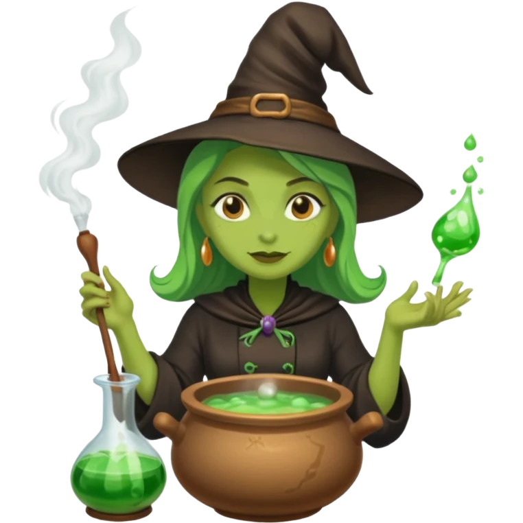 green witch cooking potion emoji