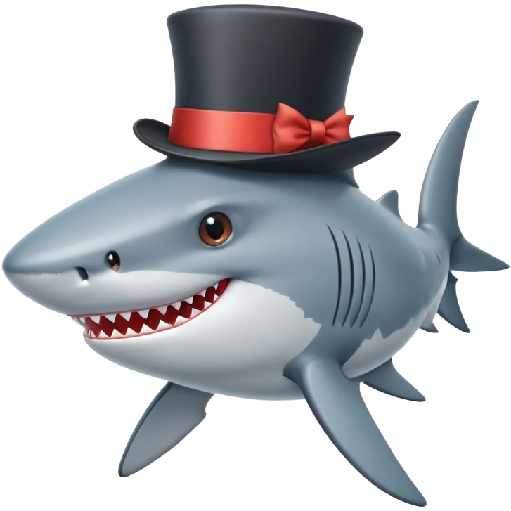 Shark with a top hat emoji