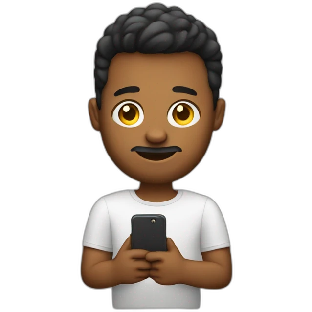 content creator with phone in hand  emoji