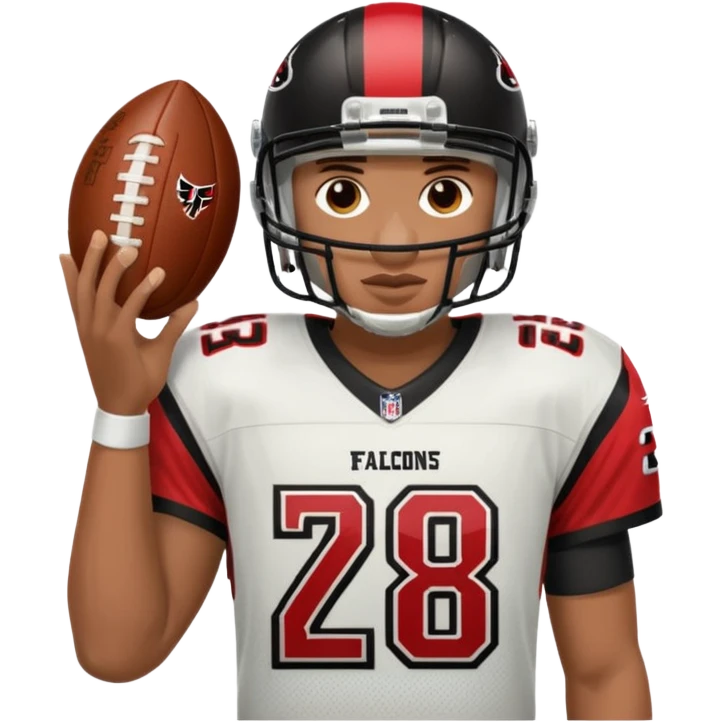 Falcon player wearing 28 and 3 emoji