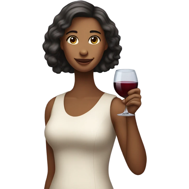 Girl with glass of wine on hand  emoji