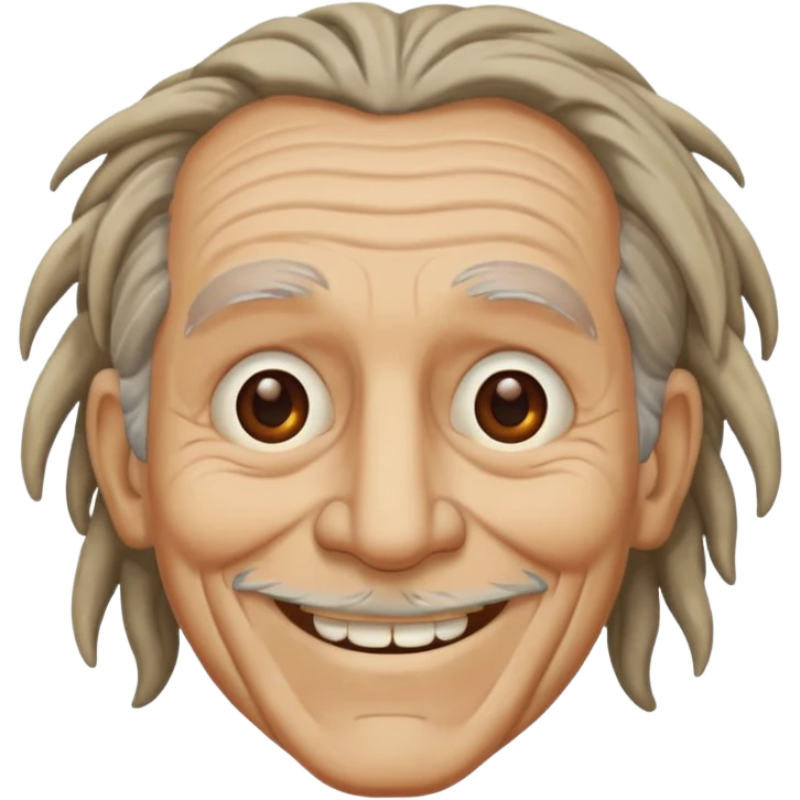 old man smiling with dread emoji