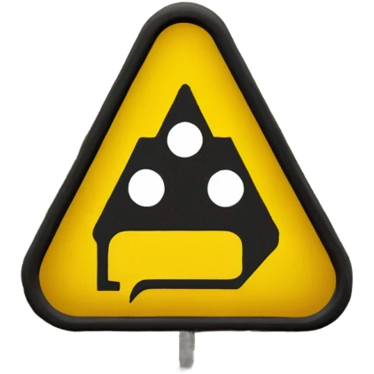alert road sign tirangular shape, with yellow background and clear black color exclamation  mark ("!") at center emoji