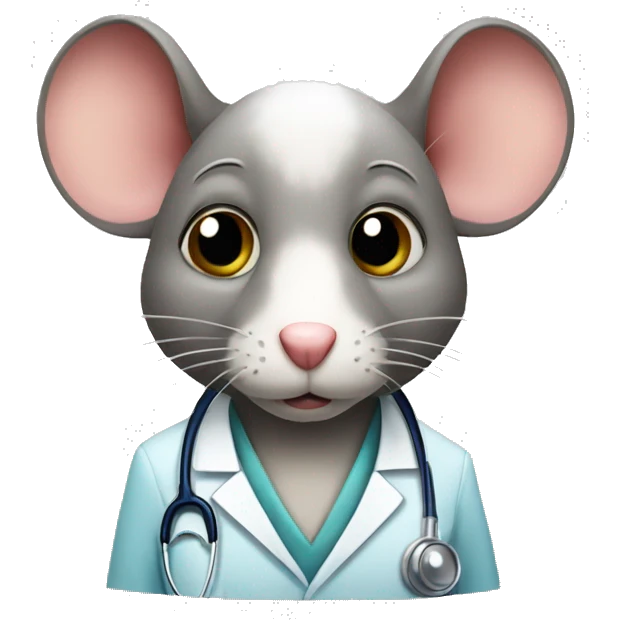 A doctor rat serious face emoji