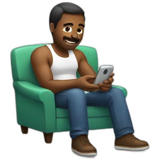 man chilling on his phone emoji