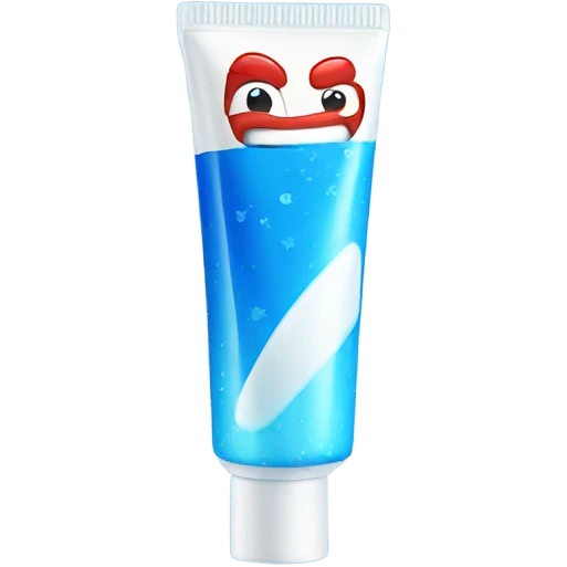 blue and white sparkly toothpaste emoji