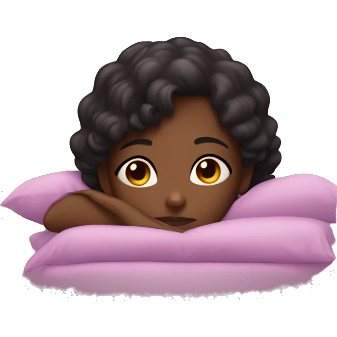 Darkskin girl laying down  emoji
