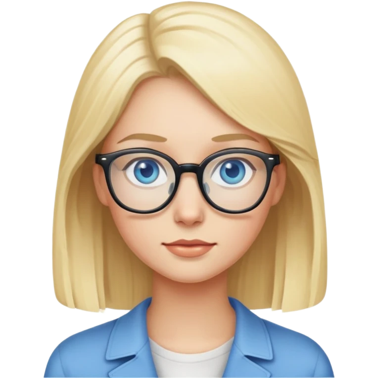 Blonde with glasses and blue eyes emoji