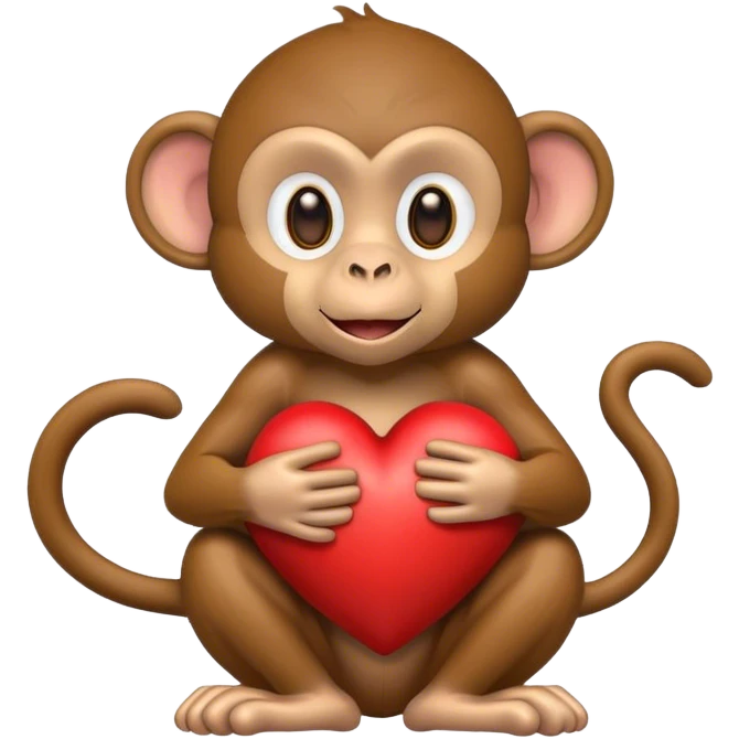 Monkey hugging a heart  emoji