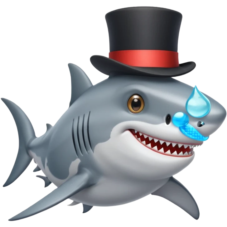 Shark with a top hat emoji