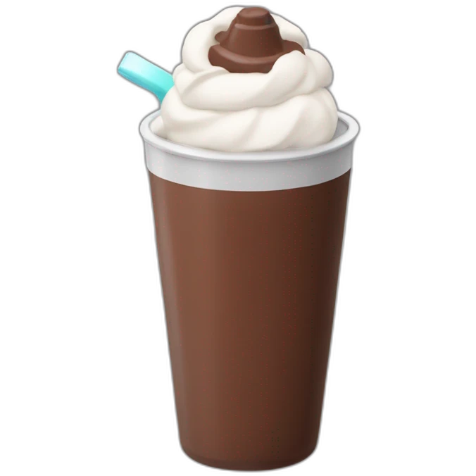 Chocolate protein shake in a shaker cup emoji