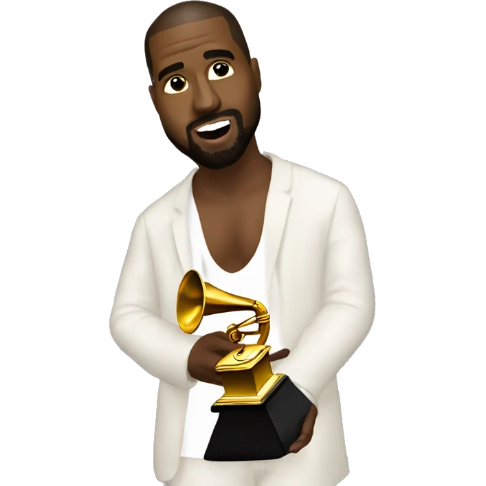 Kanye west recieveing a Grammy  emoji