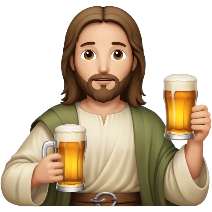 Jesus holding a beer emoji