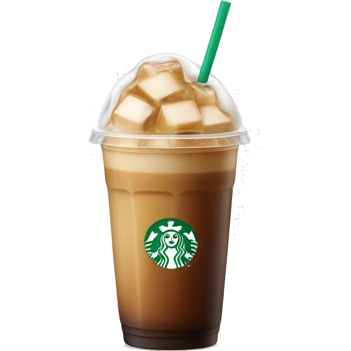 Starbuck ice coffee with ice cubes emoji