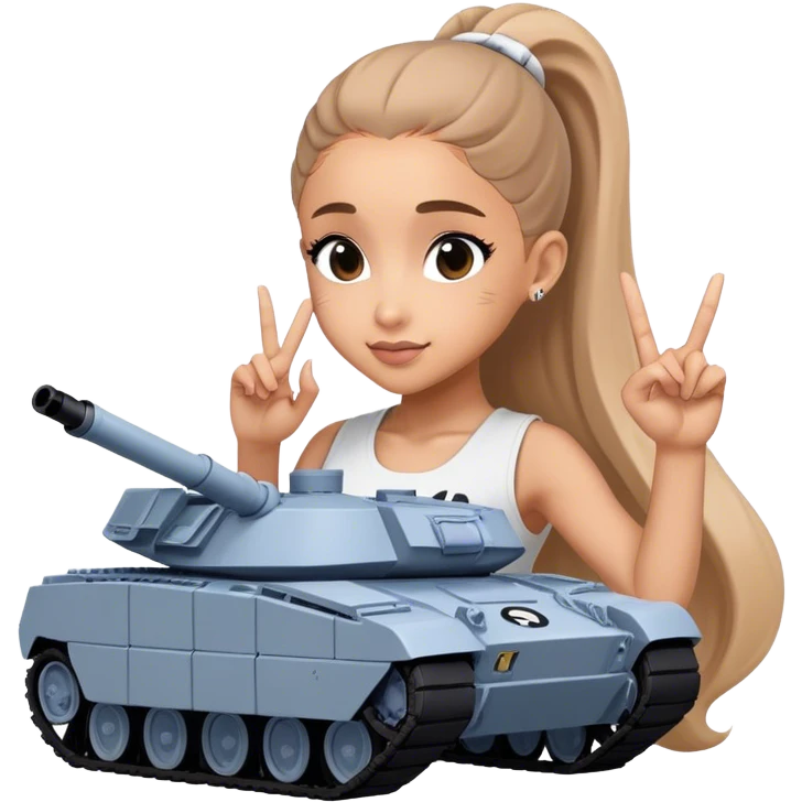Ariana grande with ok doing sign and "ryu" written on toptank emoji