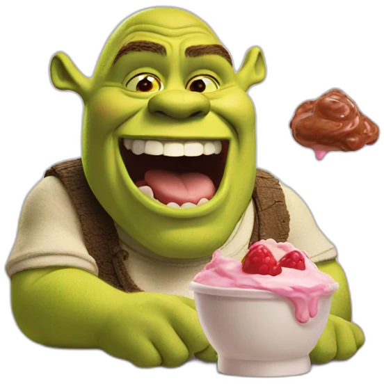 shrek eat ic cream emoji