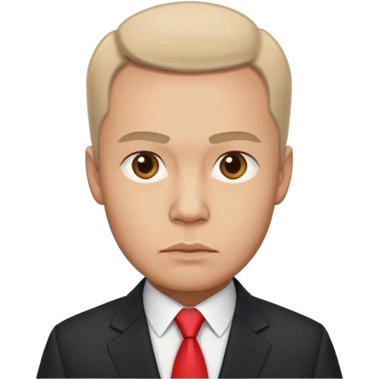 a male politician in a business suit with a Russian flag emoji
