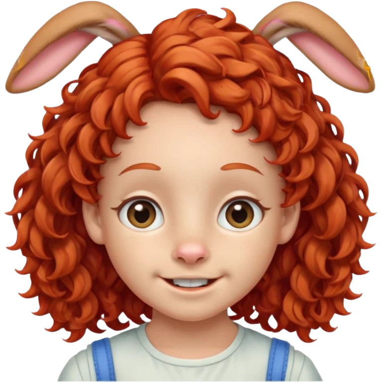 kid with braces bunny eared red haired curly emoji