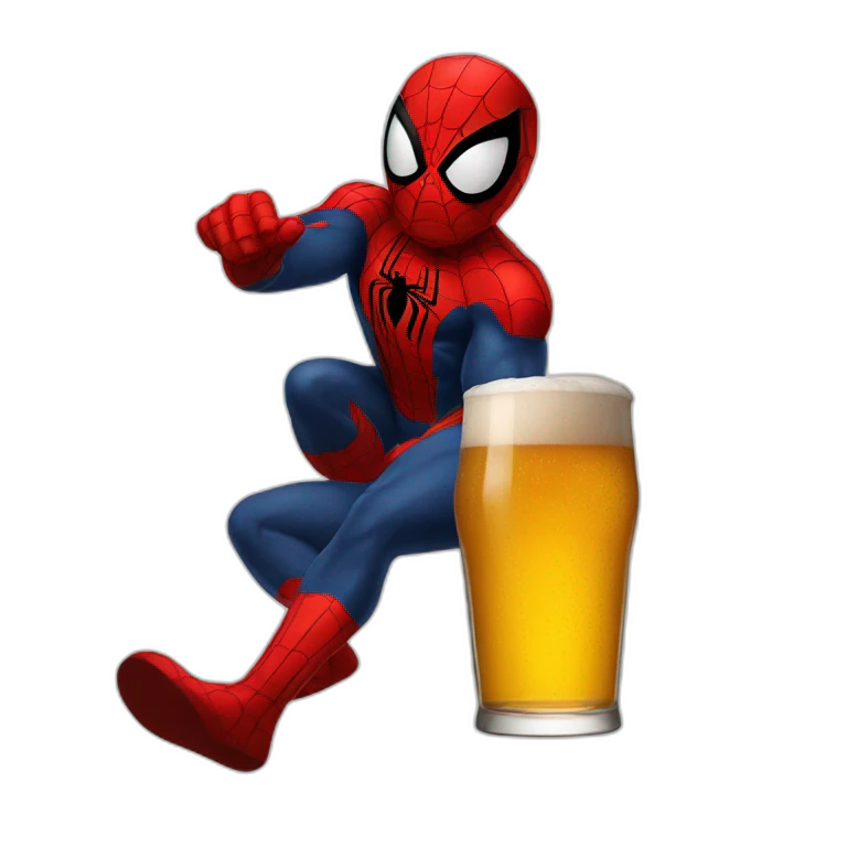 spider-man drink beer emoji