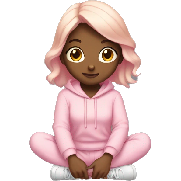 girl squatting with light pink clothes  emoji