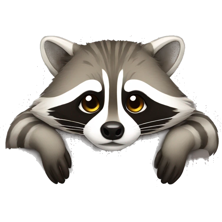 raccoon laying on back emoji