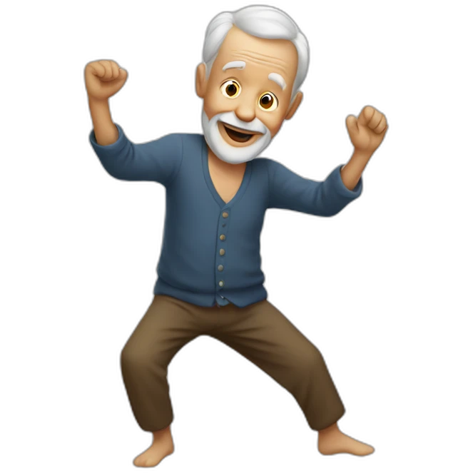 dancing old man emoji