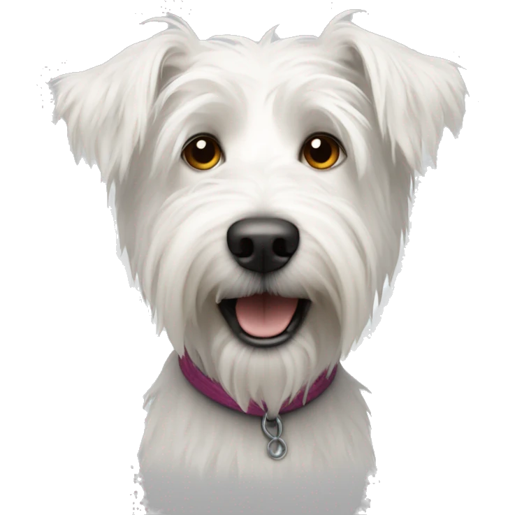 Thin shaggy scruffy white terrier dog emoji