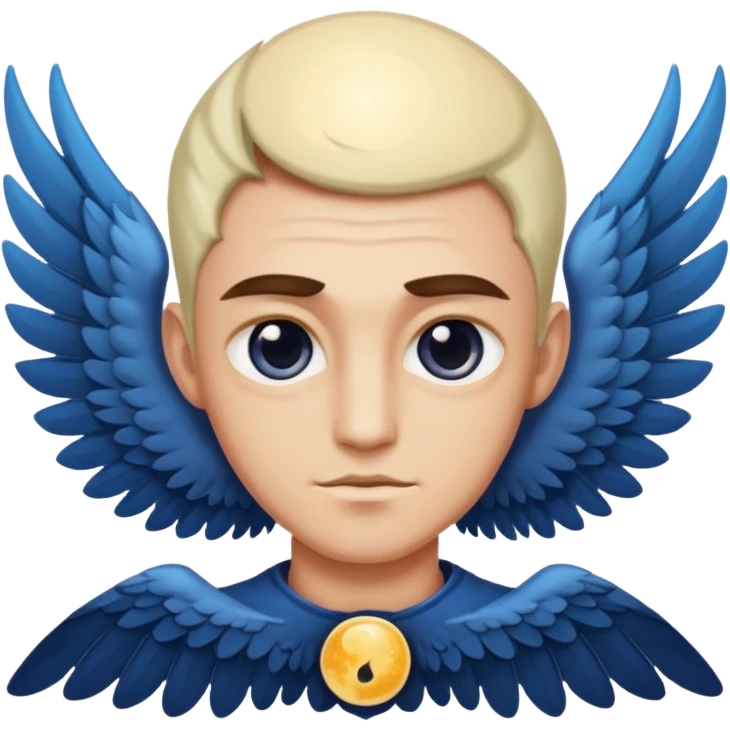 Moon eye man with wings and claws on the back emoji