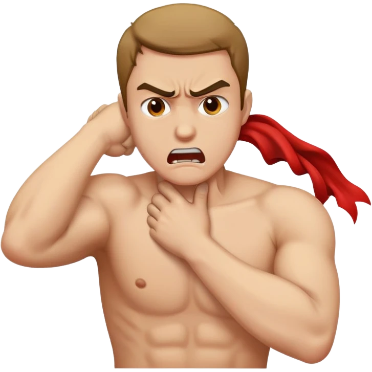 Man holding his neck in anger emoji