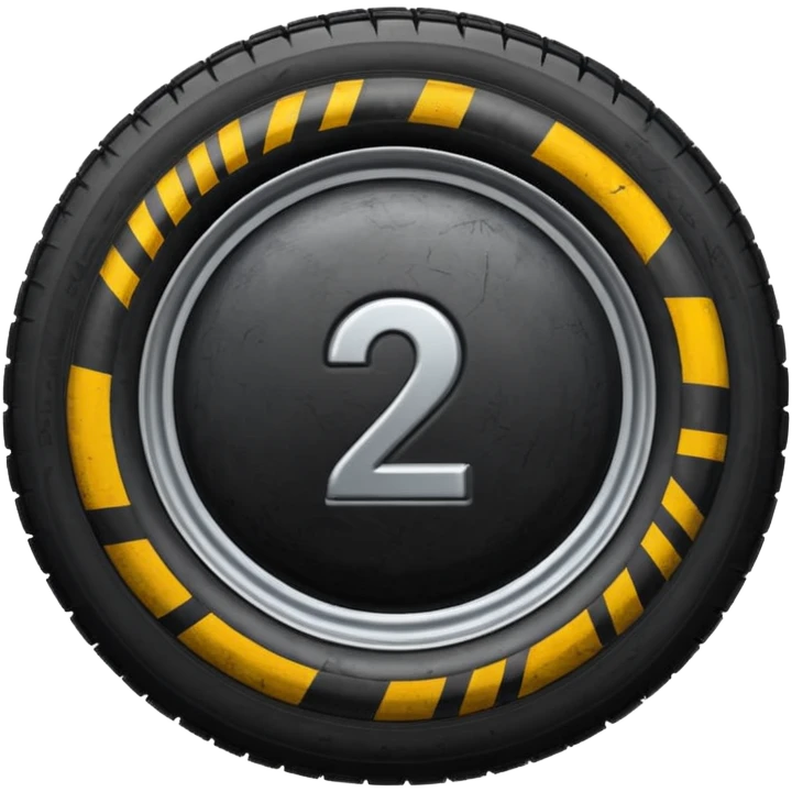 semi tire with the number 2 in the center emoji