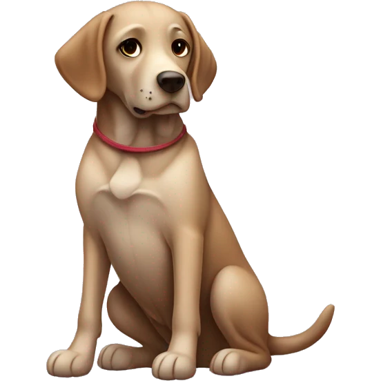 brown labrador sitting and hug dalmatian  emoji