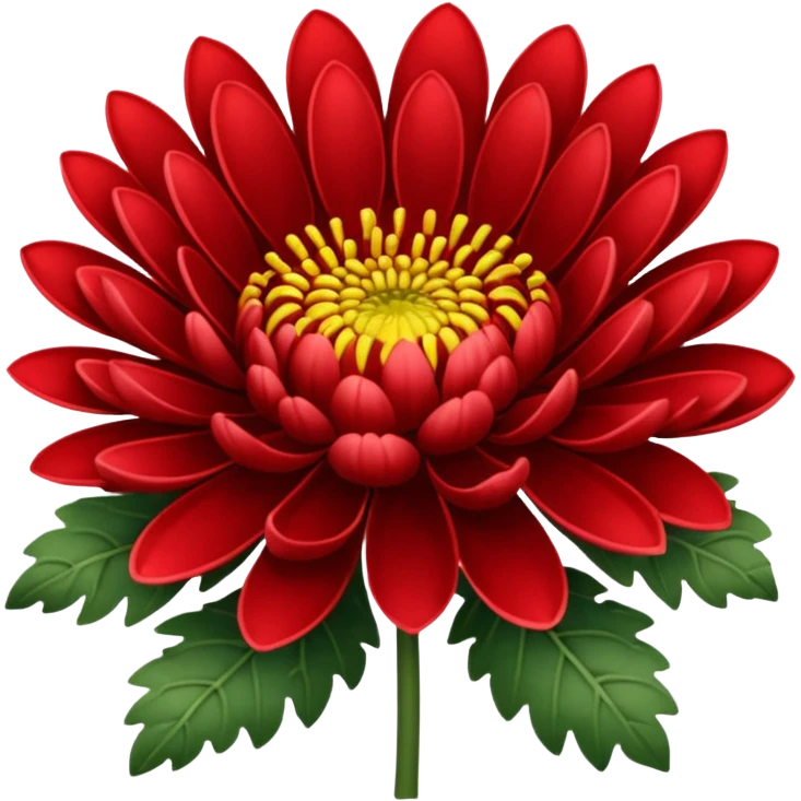 chrysanthemum flower full red emoji