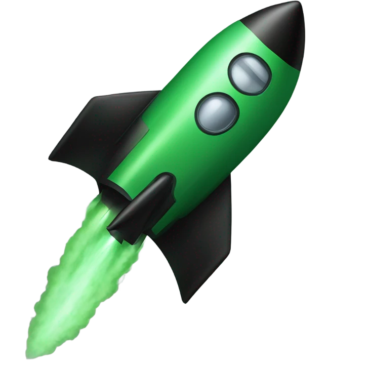 green and black rocket ship emoji