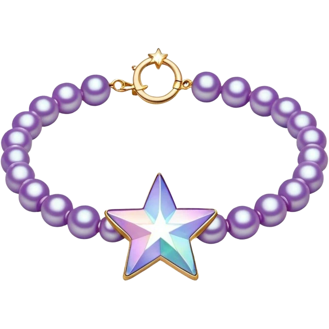 Pearl purple braclet with star in middle emoji