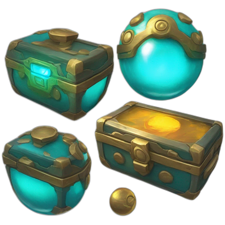 Pokemon Game LootCase Color DarkCyan Rich Treasure Legendary Epic Pokeballs Pokemons and Pokemon Items Inside this have Shiny Glow emoji