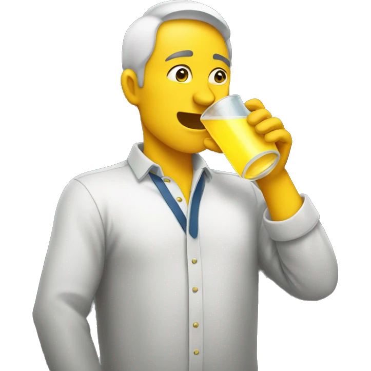thirsty person drinking yellow water emoji emoji