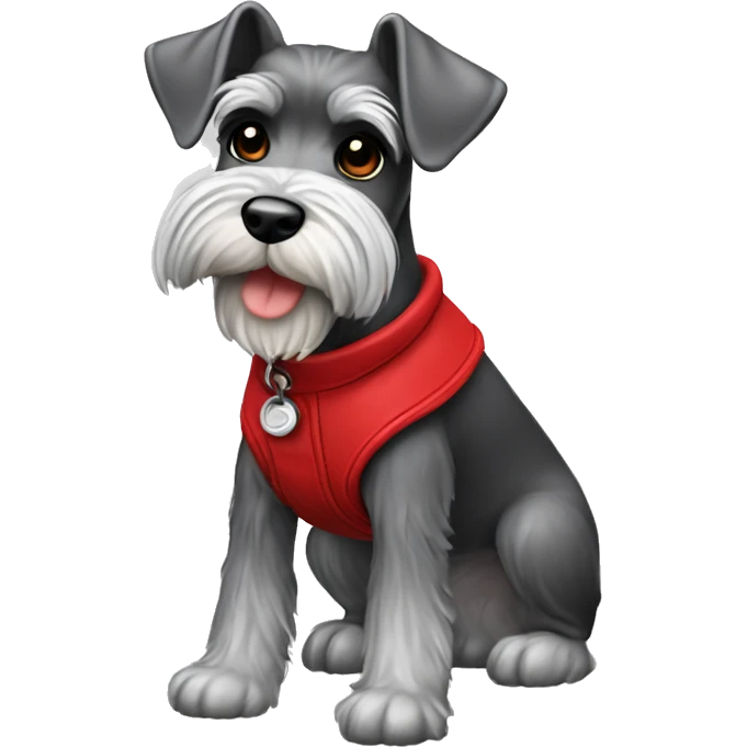 miniature schnauzer wearing red boots emoji