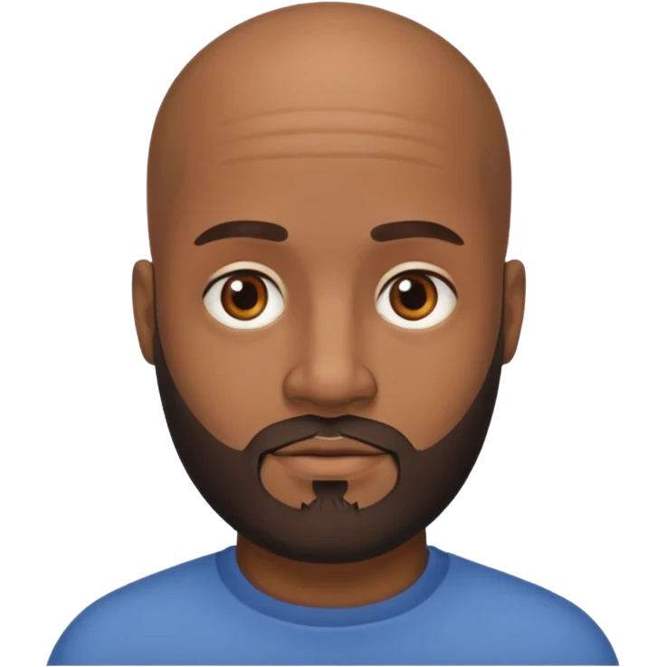 Bearded bald black man  emoji