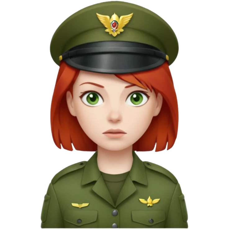 Female Soldier red hair just emoji